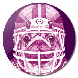 American Pug Football Purple