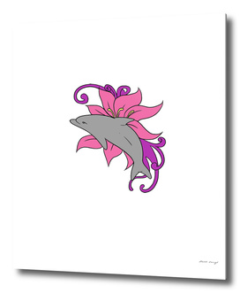 Dolphin Beside a Lily