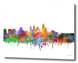 philadelphia city skyline watercolor