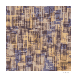 geometric square pattern abstract in brown and blue