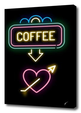 Coffee Poster 47 - Coffe Neon Love