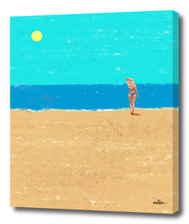 Beach Landscape and bikini Girl