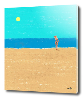 Beach Landscape and bikini Girl