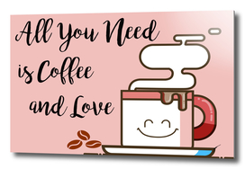 Coffee Poster 51 - Coffe and Love Pink