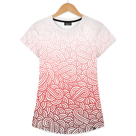 Gradient red and white swirls doodle