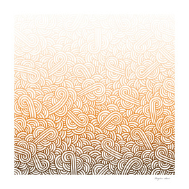 Gradient orange and white swirls doodle
