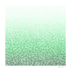 Gradient green and white swirls doodle