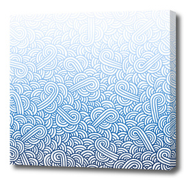 Gradient blue and white swirls doodle