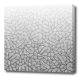 Gradient black and white swirls doodle