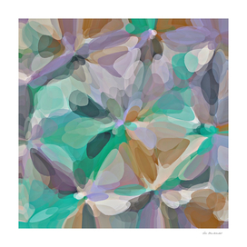 bubble circle pattern abstract in green brown purple
