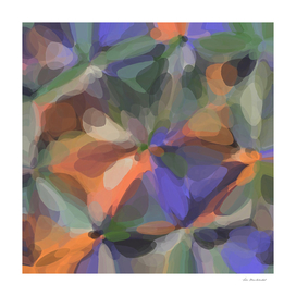 bubble circle pattern abstract in orange green purple
