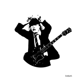 Angus Young Stencil