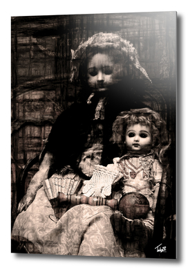 Vintage Dolls Goth Altered Art