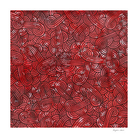 Red and black swirls doodle