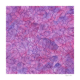Hot pink and purple swirls doodle