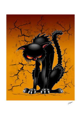 Black Cat Evil Angry Funny Character