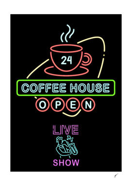 Coffee Poster 96 - Neon Coffee Shop