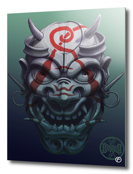 Evil painted samurai mask