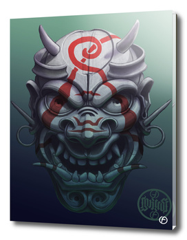 Evil painted samurai mask