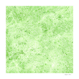 Pastel green and white swirls doodle