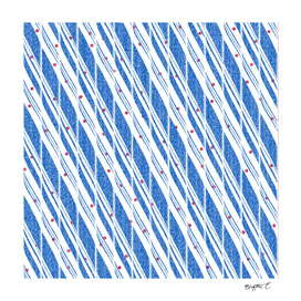 Candy Cane Blue Stripes Holiday Pattern