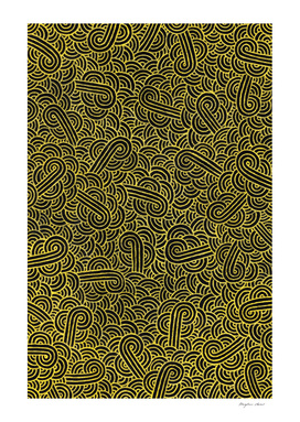 Faux gold and black swirls doodle