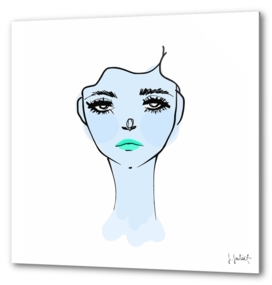 Blue Mood Portrait Illustration