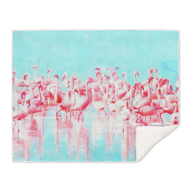 Flamingos Tropical Watercolor