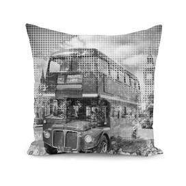 Graphic Art LONDON WESTMINSTER Buses | Monochrome