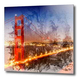Graphic Art Golden Gate Bridge | watercolour style