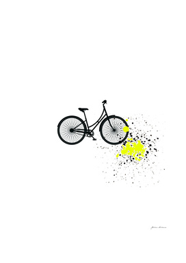 Bicycle with yellow splash