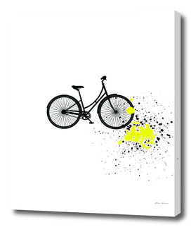 Bicycle with yellow splash