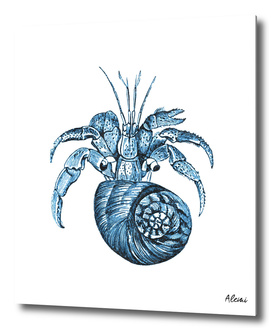 Blue Fish Nautical Illustration