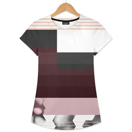 Deco Accent Striped Burgundy Charcoal Geometric Pattern