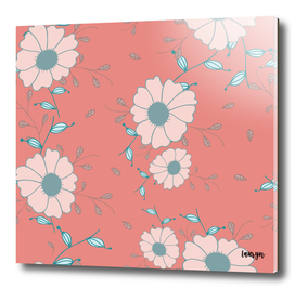 Flowers with pink background