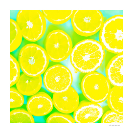 lemon pattern with green background