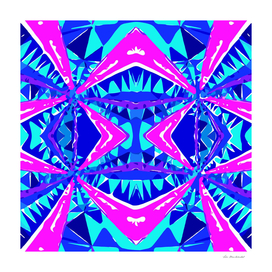 geometric triangle symmetry art pattern abstract in blue