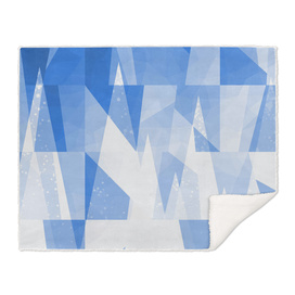 Abstract Blue Geometric Mountains Design