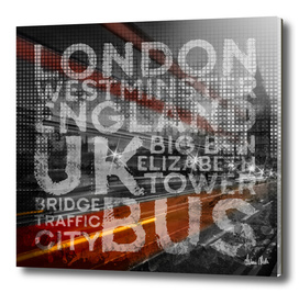 Graphic Art LONDON Westminster Bridge Traffic
