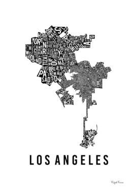 LOS ANGELES TYPOGRAPHIC MAP