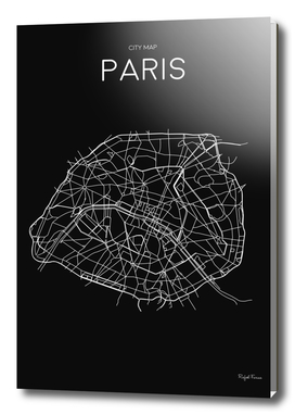 PARIS MINIMALIST MAP BLACK