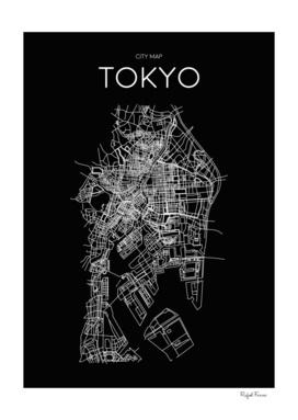 TOKYO MINIMALIST MAP BLACK