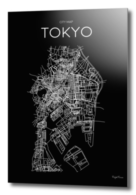 TOKYO MINIMALIST MAP BLACK