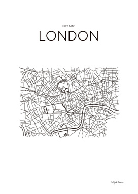 LONDON MINIMALIST MAP WHITE