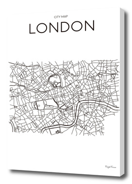 LONDON MINIMALIST MAP WHITE