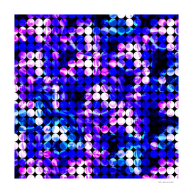 geometric circle pattern abstract in blue and pink