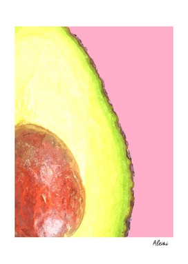 Avocado Pink Background