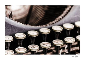 Old typewriter - close-up view