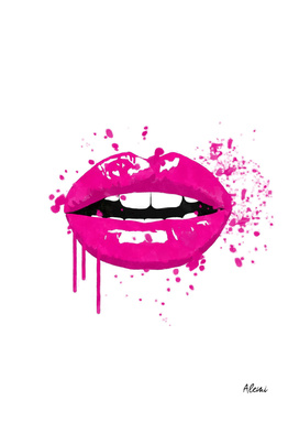 Pink Lips Fashion Illustration