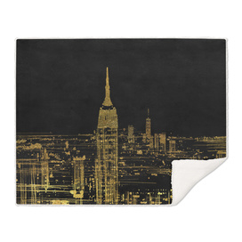 Abstract Gold City Skyline Design